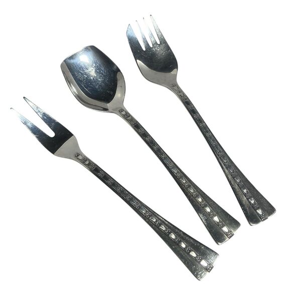Vintage Russian Soviet USSR 916 Silver Dessert Forks Spoon 3pc Set with Gift Box - Picture 7 of 13